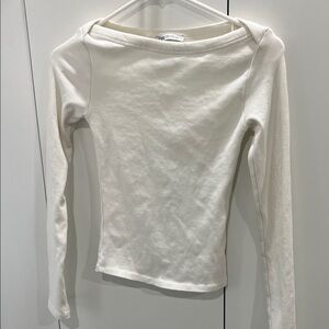 Zara Off-White Long Sleeve Top